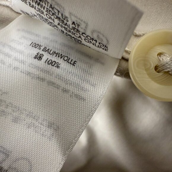 Eddie Bauer Legend 100% Cotton Field Jacket Button Down Light Tan Sz Medium - Picture 9 of 10